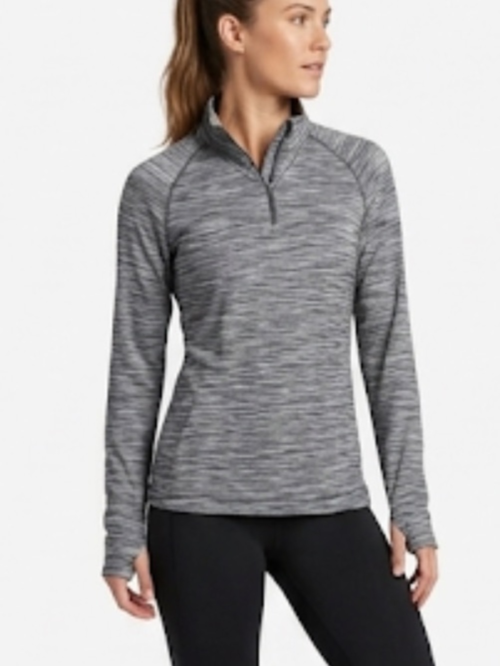 All in motion quarter zip high neck gray sports top size M